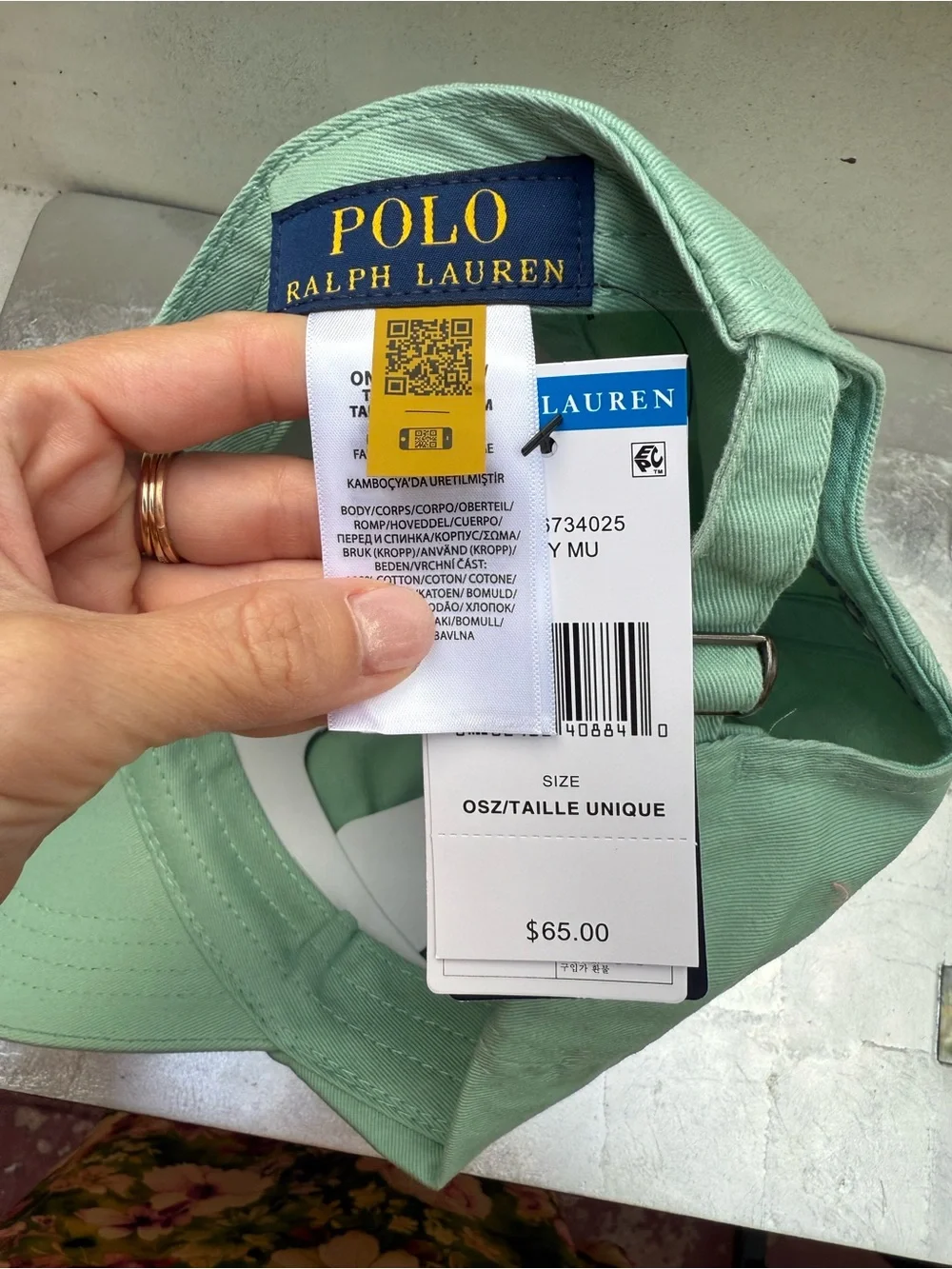 Polo by Ralph Lauren Light Mint Green Baseball Cap
